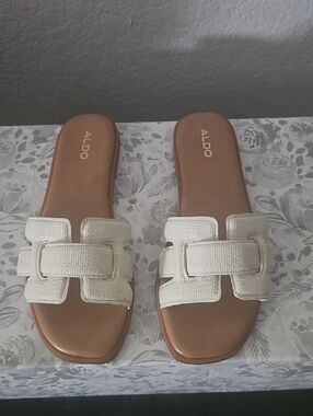 ALDO Cream White Slide Sandals
